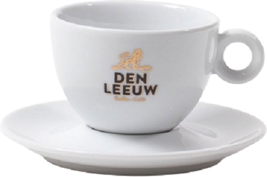 Den Leeuw Koffie Kop + Schotel - 150ml- Krasbestendig- Horeca Kwaliteit -  Voel je als... | bol.com