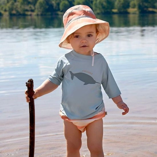 Lässig Zwemshirt Rashguard Korte Mouw Splash & Fun Whale light blue, 03-06 mnd. Maat 62/68