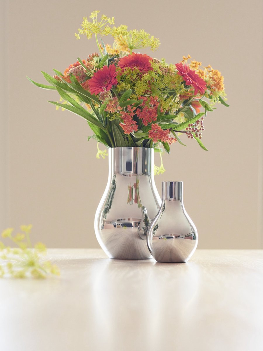 Georg Jensen vaas Cafu gepolijst rvs 22 cm