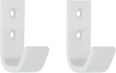 4x patères / patères de Luxe blanc - aluminium de haute qualité - modèle bas - 5,4 x 3,7 cm - patères / patères blanches