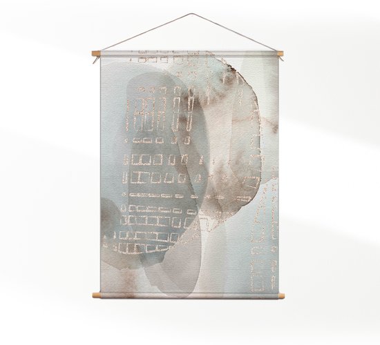 Textielposter Abstract Rustige Tinten met Accent 01 CM) - Wandkleed - Wanddoek - Wanddecoratie