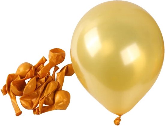 Spiegel Chrome ballonnen goud | goude ballonnen | feest ballonnen | goud | 33 centimeter hoog | 13 inch | 50 stuks