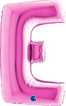 Folieballon 100cm letter E - fuchsia roze