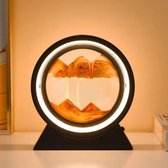 VanAlles® Zandkunst Lamp - Sand Art - Bewegende Zandkunst - Zandkunst in Glas - Lamp - Zwart Oranje