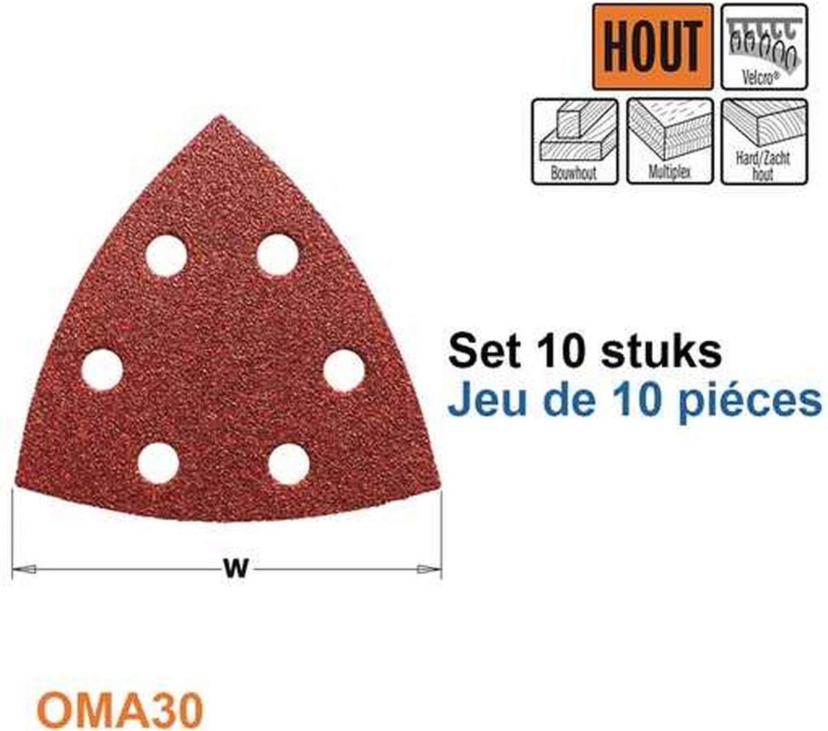 CMT - Schuurpapier met velcro systeem korrel 240 - Multitool machine accessoires - uncat2 - 10 Stuk(s)