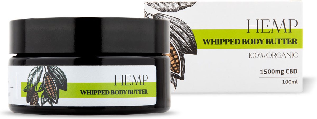 Endoca - Whipped Body Butter - hoog gehalte CBD - 100% biologisch - hennep lichaamsboter - 1500mg CBD / cannabidiol