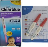 Clearblue Ovulatietest Digitaal 20 testen - Zwangerschapstest 2 stuks Midstream Hartjesvenster Telano