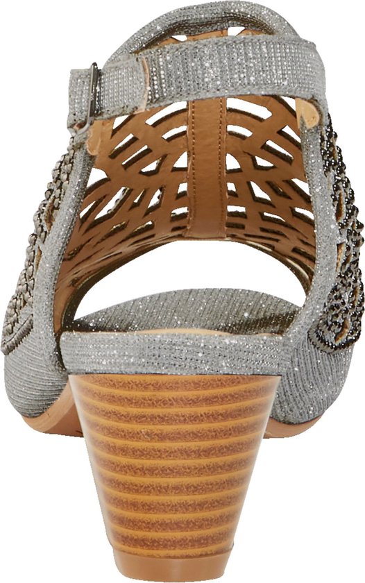 Caprice kožené sandály na podpatku Taupe Metallic 9-28316-42 - Caprice Caprice kožené sandály na podpatku Taupe Metallic 9-28316-42 - Caprice