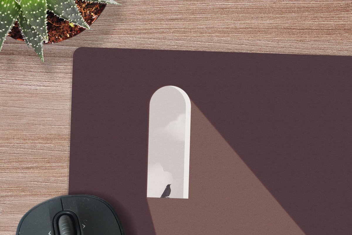 Muismat XXL 40x40 cm - Bureau onderlegger - Bureau mat Vintage - Vogel - Abstract - Meisje - Bureaumat - Gaming mousepad xl - Bureaulegger groot - Computer deskmat