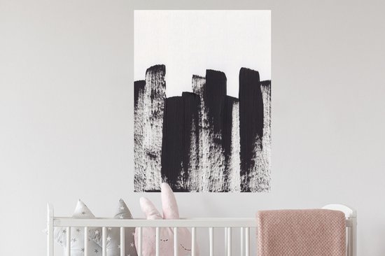 Stickers muraux - Film autocollant - Peinture - Abstrait - Zwart - Wit - 60x80 cm - Film adhésif - Stickers muraux chambre d'enfant - Papier peint autocollant - Papier peint autocollant - Film autocollant