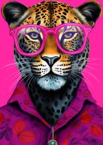 Decoratie Posters - Jaguar Paars - Moderne Kunst - Wanddecoratie - Interieur Design - 61x91 - YR - Geschikt om in te lijsten