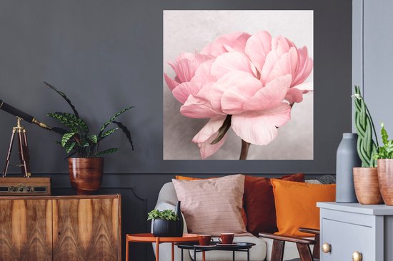 Stickers muraux - Film autocollant - Fleurs - Rose - Nature - Plante - 100x100 cm - Film adhésif - Stickers muraux Chambre d'enfant - Papier peint autocollant XXL