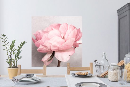 Stickers muraux - Film autocollant - Fleurs - Rose - Nature - Plante - 100x100 cm - Film adhésif - Stickers muraux Chambre d'enfant - Papier peint autocollant XXL