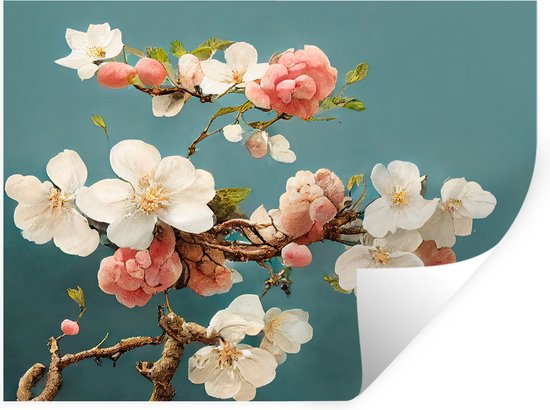 wondever Kersenbloesem Bloem Wijnstok Muurstickers Roze Opknoping Bloemen Boom Tak Vogels Schil en Stok Muurkunst Decals voor Slaapkamer Woonkamer Bank