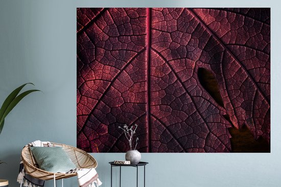 Stickers muraux - Film autocollant - Abstrait - Rouge - Feuilles - Plante - 160x120 cm - Film adhésif - Stickers muraux Chambre d'enfant - Papier peint autocollant XXL - Papier peint autocollant - Film autocollant