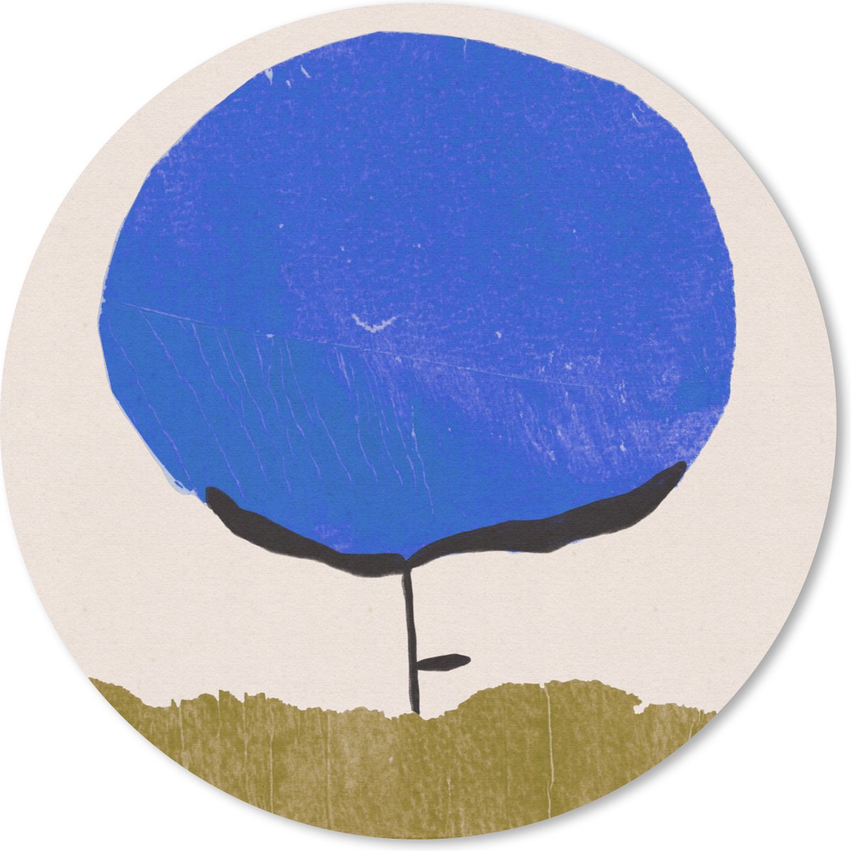 Muismat rond 40x40 cm - Mousepad Bloem - Abstract - Blauw - Groen - Ronde muismatten