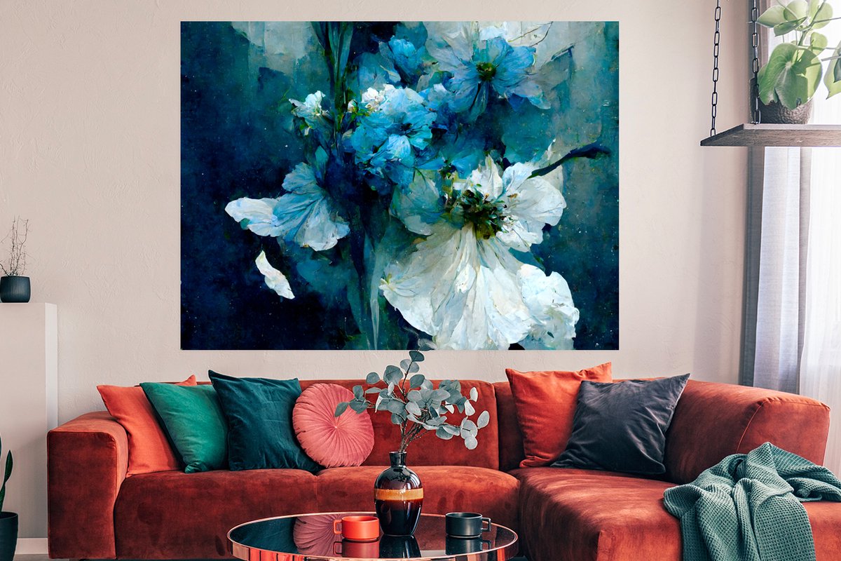 Bloemen - Boeket - Verf - Blauw