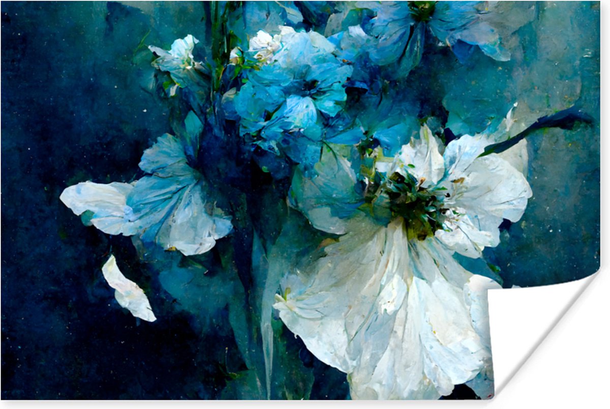 Bloemen - Boeket - Verf - Blauw