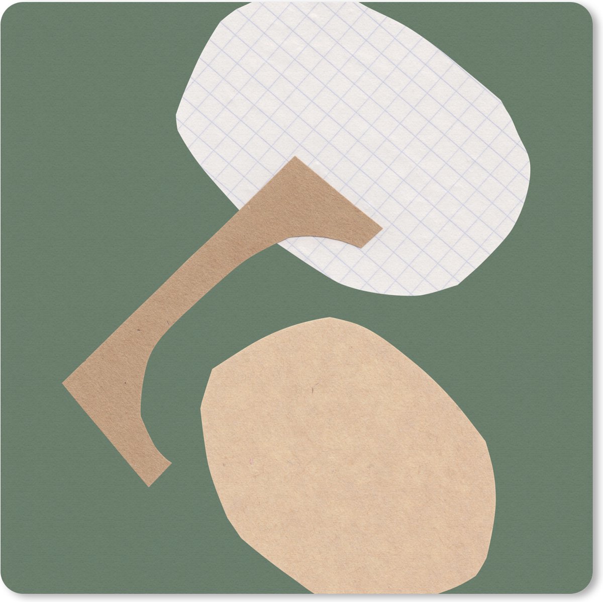 Muismat 30x30 cm - Mousepad Vormen - Groen - Ruitjes - Pastel - Muismatten