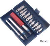 Borvat® | 16 couteaux de passe-temps polyvalents de style Exacto artisanat sculpture Cutter Graver Set' outils Art moulables (13 lames + 3 poignées)