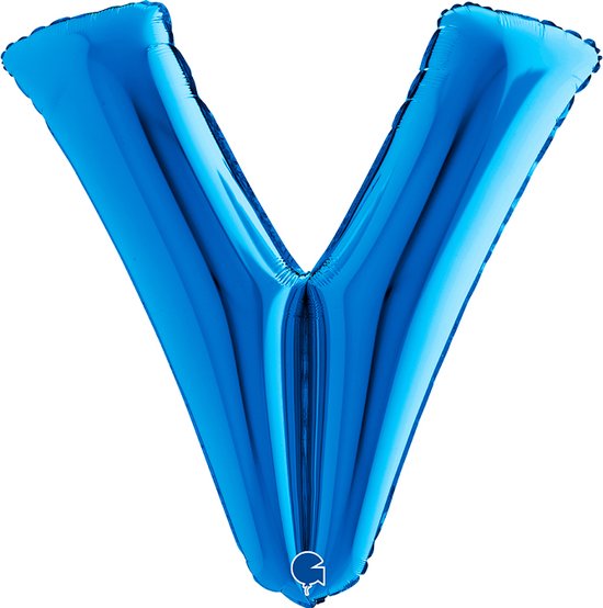 Folieballon 100cm letter V blauw