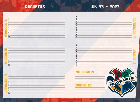 Harry Potter Schoolagenda - 2023-2024