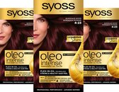 Syoss Oleo Intense- 4-23 Bordeaux Rood - Haarverf- Permanent - Voordeelverpakking - 3 Stuks