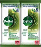 Dettol Tru Clean Schoonmaakdoekjes Biologisch Afbreekbaar - Eucalyptus en limoen - 48 stuks - 2 stuks