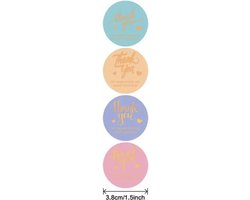 Sluitsticker Bedrijf / Webshop - Sluitzegel - Thank you For Supporting My Small Business | Pastel - 4 assorti - Goud hartje | Bedankje - Envelop | Chique | Envelop stickers | Cadeau - Gift - Cadeauzakje - Traktatie | Leuk verpakt | DH Collection