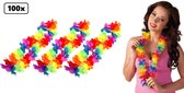 108x Vrolijk gekleurde hawaii kransen - Hawai tropical krans festival thema feest summer party
