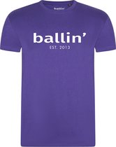 Heren Tee SS met Ballin Est. 2013 Regular Fit Shirt Print - Paars - Maat S