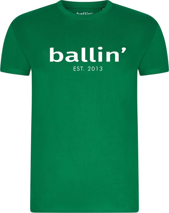 Heren Tee SS met Ballin Est. 2013 Regular Fit Shirt Print - Groen - Maat L