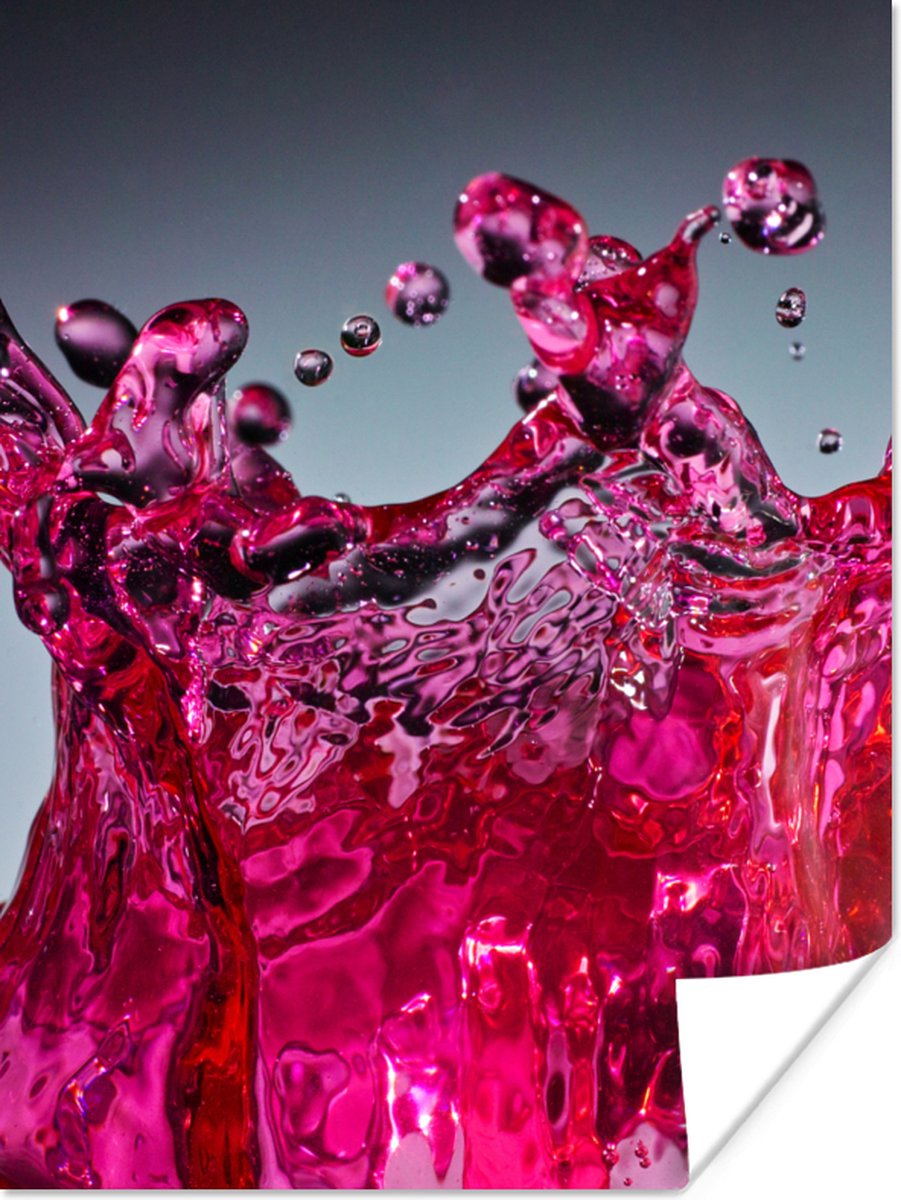 Poster Water - Abstract - Roze - Druppels - 30x40 cm