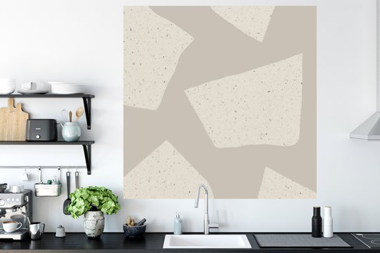 Muurstickers - Sticker Folie - Terrazzo - Abstract - Pastel - Patronen - 120x120 cm - Plakfolie - Muurstickers Kinderkamer - Zelfklevend Behang XXL - Zelfklevend behangpapier - Stickerfolie