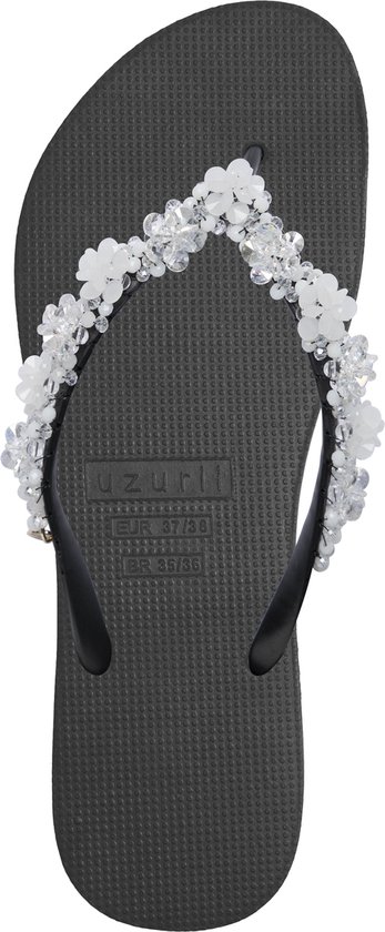 Uzurii Precious Bloom White Dames Slippers Black | Zwart | Kunststof | Maat 41/42 | 18.256.02
