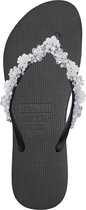 Uzurii Precious Bloom White chaussons pour femmes, Noir, taille: 41/42