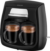 Bol.com Sencor SCE 2100BK koffiezetapparaat - inclusief twee dubbelwandige koffieglazen - filterkoffie - 03 liter - zwart aanbieding