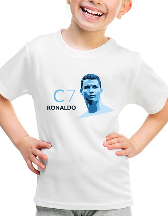 Ronaldo - T-Shirt - Kinder Tshirt - Wit - Maat 110 / 116 - Tshirt leeftijd 5 tot 6 jaar - Grappige teksten - Portugal - Quotes - verjaardag - Cristiano Ronaldo - CR7