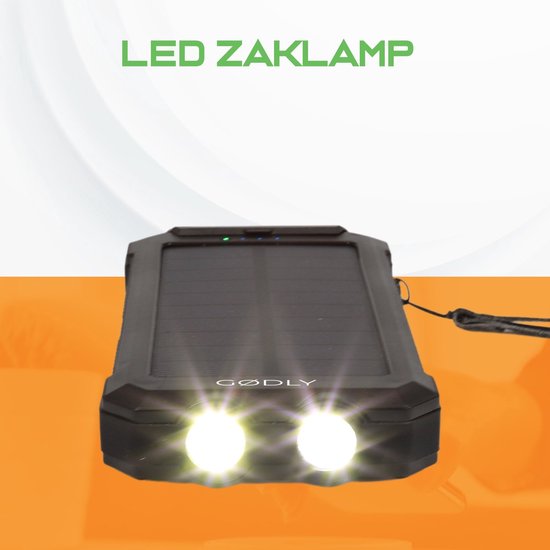 GØDLY® - Solar Powerbank - Solar Charger - Powerbank Zonneenergie - 30000 mAh - 5 poorten - Noodpakket - 2023 Model