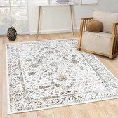 Flycarpets Minye Modern Vloerkleed Crème / Beige / Grijs - Laagpolig - 80x150 cm