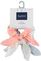 Sarlini - Chouchous cheveux - Filles - Lot de 3 - Rose - Blauw - Taille unique