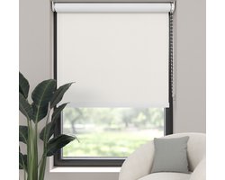 Dutchblinds Rolgordijn - verduisterend - Off White - 75x190cm - Raamdecoratie op maat