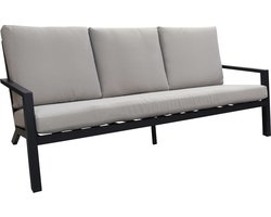 Loungebank Bezano | 3 personen | Off White/Matt Black | Aluminium