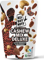 All Day Nuts - Cashew Mix Deluxe 10 x 125 gram - Notenmix - Fair trade - Borrel - Feestje - Mix - Gerookte Amandel - Cashewnoten Mix