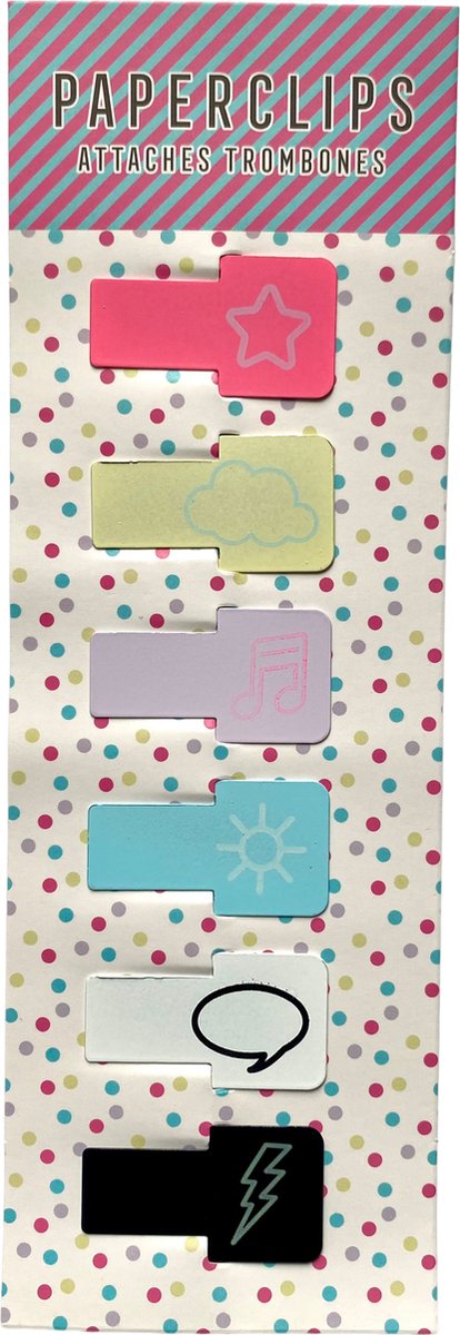 Avec BV - Set van 6 Paperclips - Paperclips - Schoolartikelen - Bureau assecoires