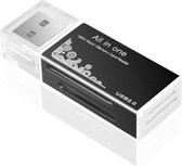 All-in-one USB Kaartlezer - USB 2.0 - TF/SD/Micro SD/MS/Micro MS - EL6729 - Zwart