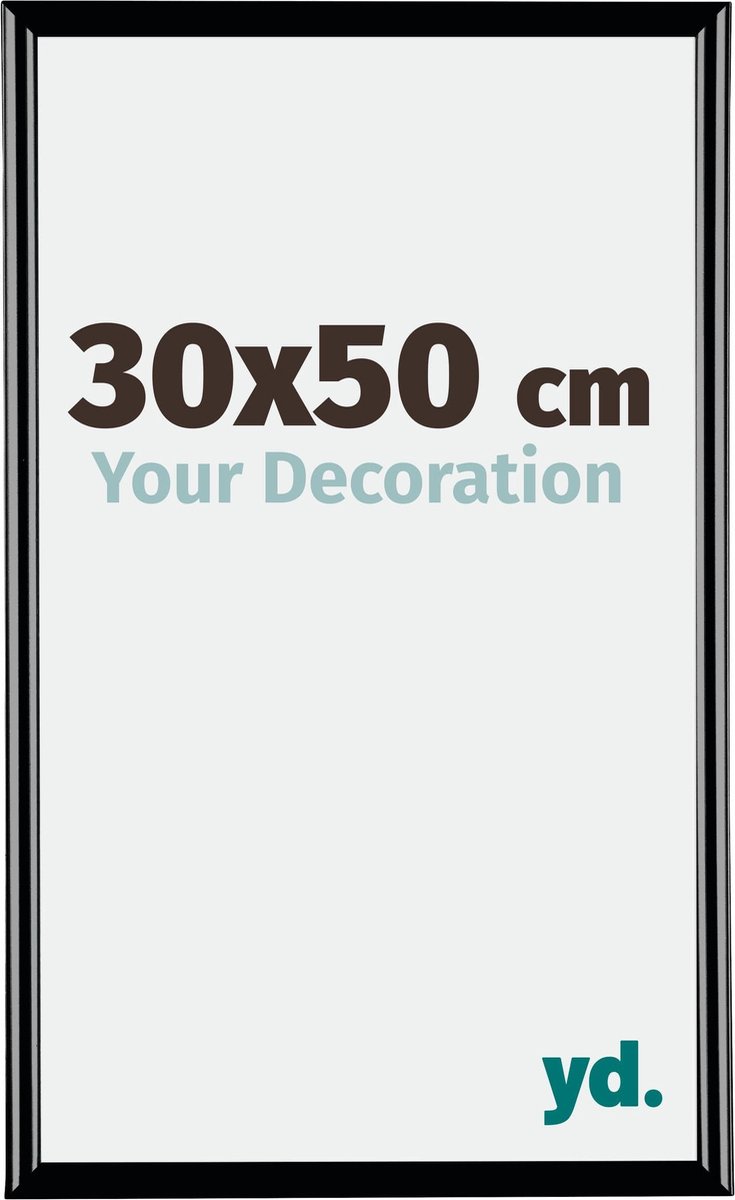 yd. Your Decoration - Fotolijst 30x50 cm - Kunststof - Zwart Hoogglans - Bordeaux