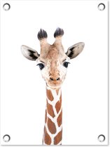 Tuin decoratie Giraffe - Dieren - Natuur - Portret - 30x40 cm - Tuindoek - Buitenposter