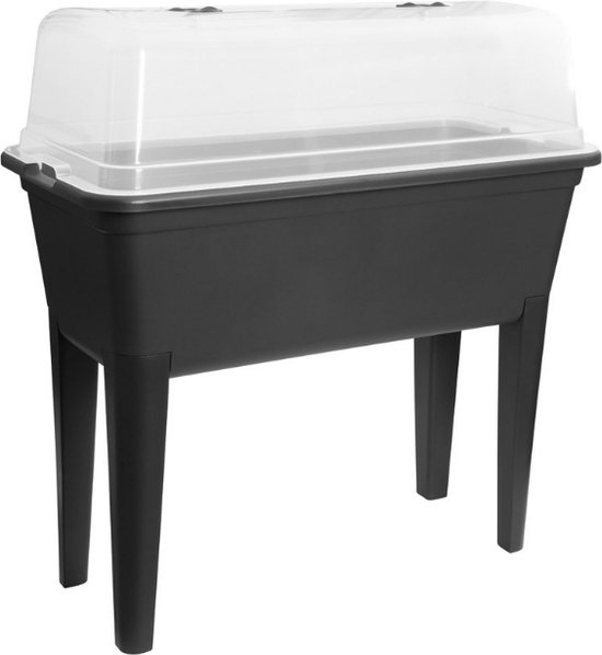 Verhoogde Kweekbak met Kas Deksel Eikenlook 59 x 52 x 96 cm