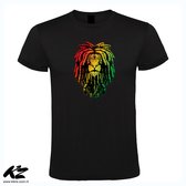 Klere-Zooi - Rasta Lion - Heren T-Shirt - L
